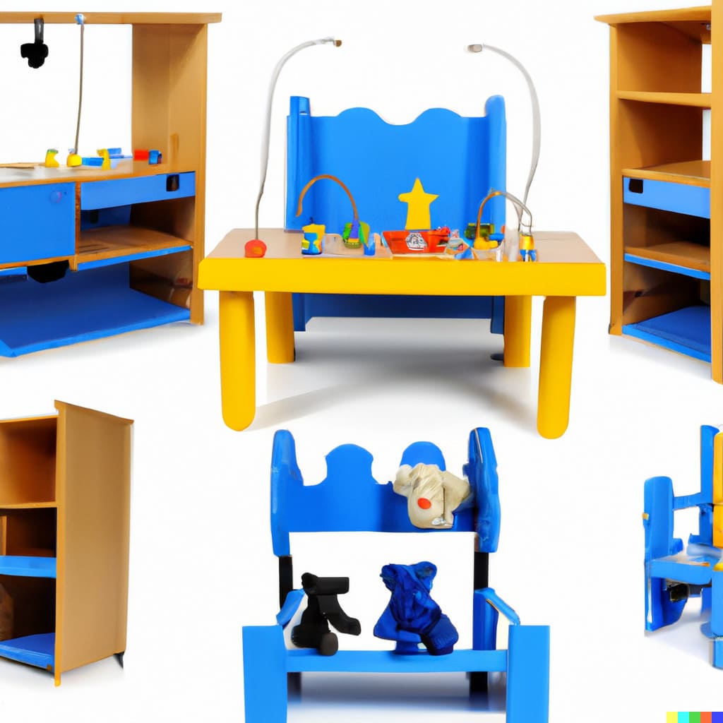  A set of multifunctional furniture for children